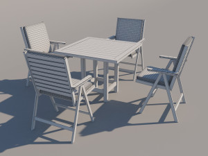 outdoor table and chairs 3D Model