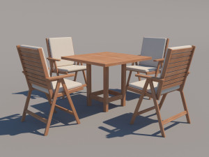 outdoor table and chairs 3D Model