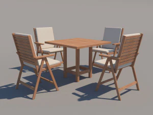 outdoor table and chairs 3D Model