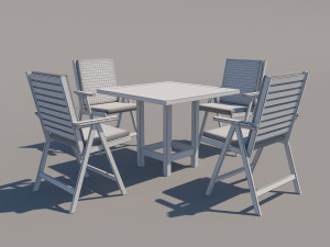 outdoor table and chairs 3D Model