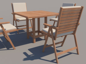 outdoor table and chairs 3D Model