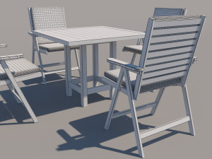 outdoor table and chairs 3D Model