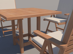 outdoor table and chairs 3D Model