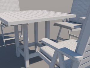 outdoor table and chairs 3D Model