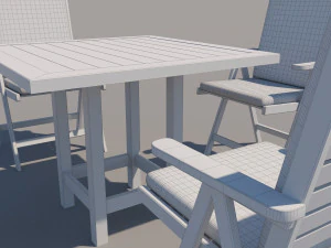 outdoor table and chairs 3D Model