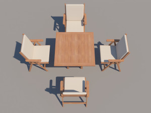 outdoor table and chairs 3D Model