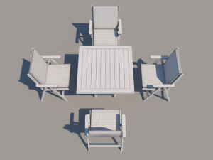 outdoor table and chairs 3D Model