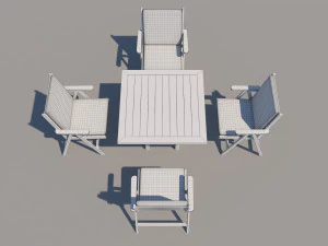 outdoor table and chairs 3D Model