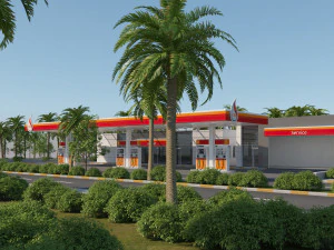 cena do posto de gasolina Modelo 3D