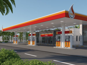 gas station scene 3D मॉडल