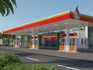 gas station scene 3D Model