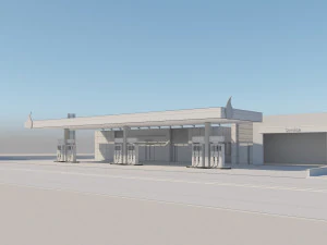 gas station scene 3D Model