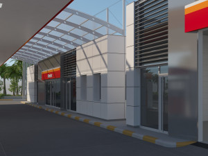 gas station scene 3D मॉडल