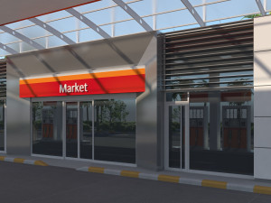 gas station scene 3D मॉडल