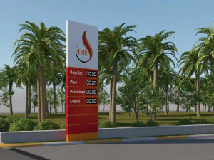 gas station scene 3D Model