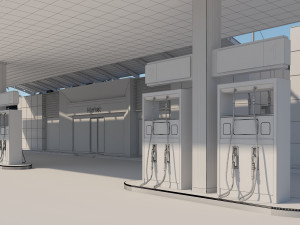 gas station scene 3D मॉडल