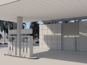 gas station scene 3D मॉडल