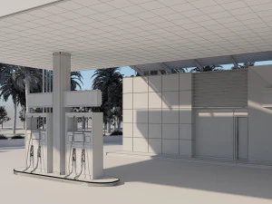 gas station scene 3D Model