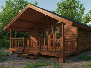 small wooden house for nature living Modèle 3D