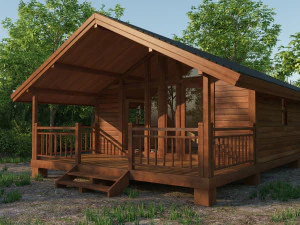 small wooden house for nature living 3D Model