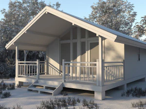small wooden house for nature living 3D Model