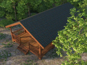 small wooden house for nature living 3D Model