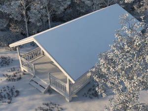 small wooden house for nature living 3D Model