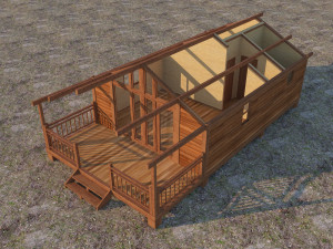 small wooden house for nature living Modèle 3D