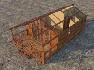 small wooden house for nature living 3D Model