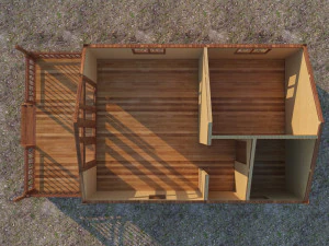 small wooden house for nature living 3D Model