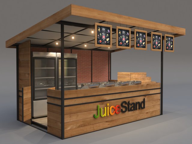 juice stand 3D Model .c4d .max .obj .3ds .fbx .stl .blend 