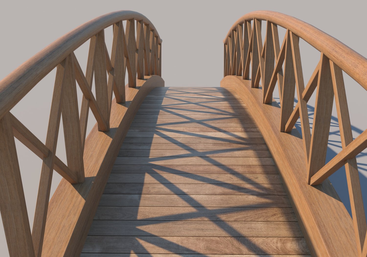 Деревянный мостик модель 3d