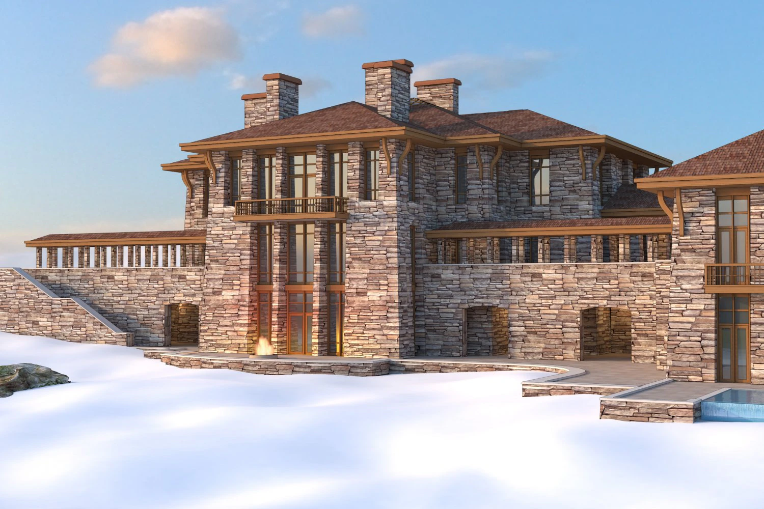 the chalet complex 3D Model .c4d .max .obj .3ds .fbx .stl .blend