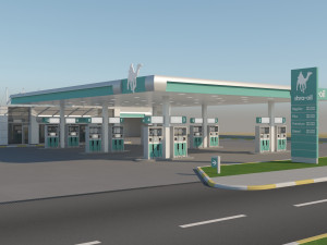 gas station in desert Modelo 3D