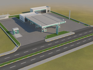 gas station in desert Modelo 3D