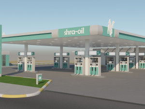 gas station in desert Modelo 3D