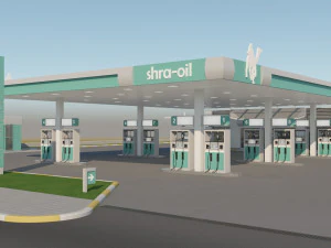 gas station in desert 3D Model