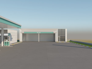 gas station in desert Modelo 3D
