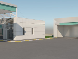 gas station in desert Modelo 3D