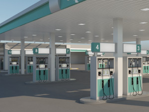 gas station in desert Modelo 3D