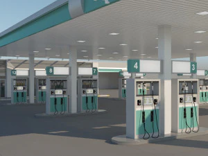gas station in desert 3D Model