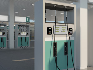 gas station in desert Modelo 3D