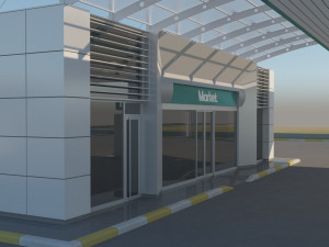 gas station in desert Modelo 3D