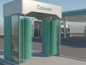 gas station in desert Modelo 3D