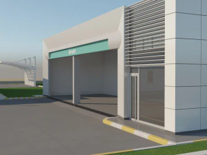 gas station in desert 3D Model