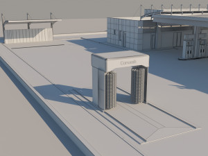 gas station in desert Modelo 3D