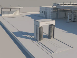 gas station in desert 3D Model