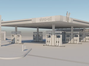 gas station in desert Modelo 3D