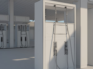 gas station in desert Modelo 3D