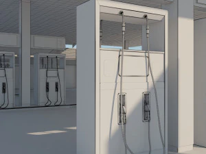 gas station in desert 3D Model